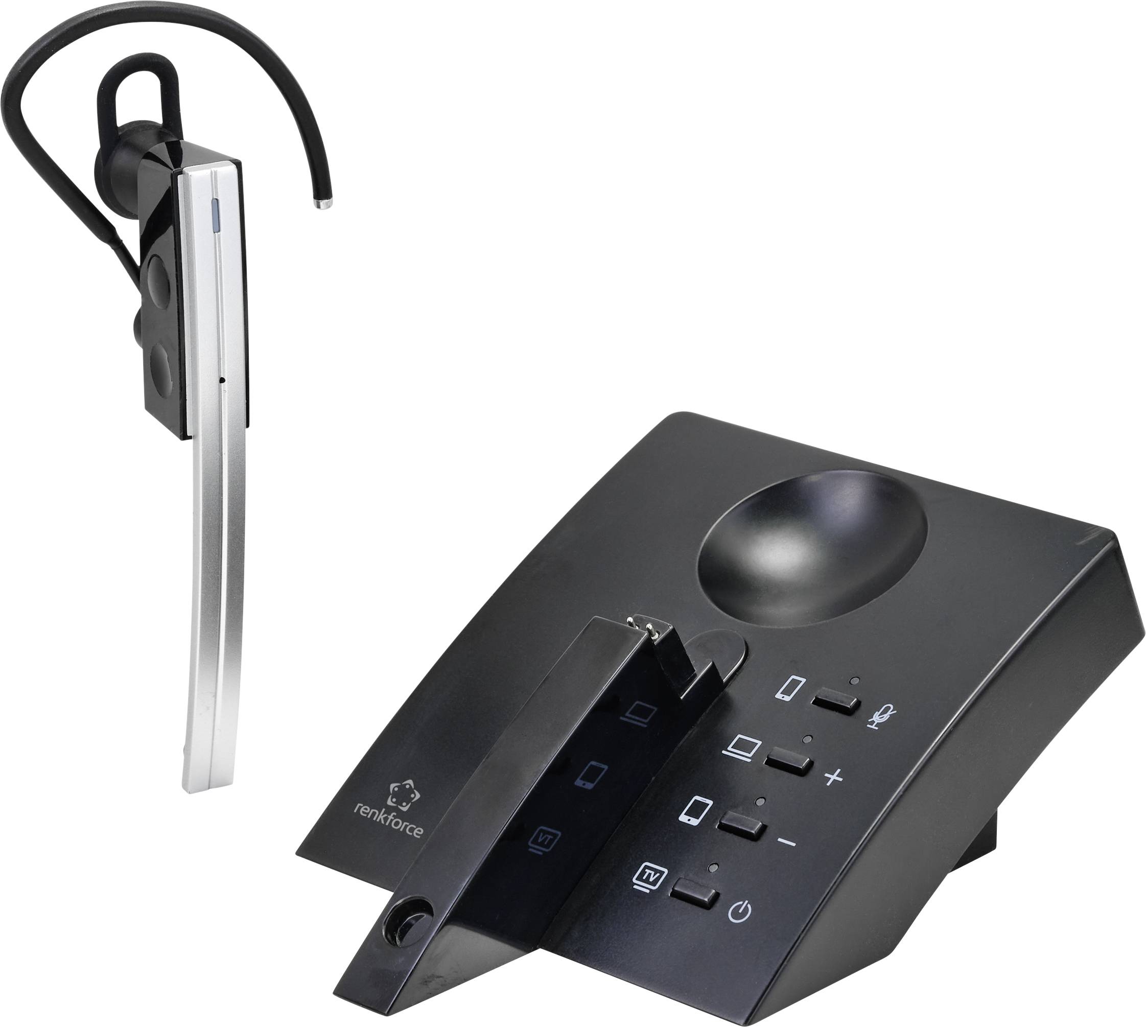 Renkforce RF-WE-510 In Ear Headset Bluetooth® Schwarz Lautstärkeregelung Telefon