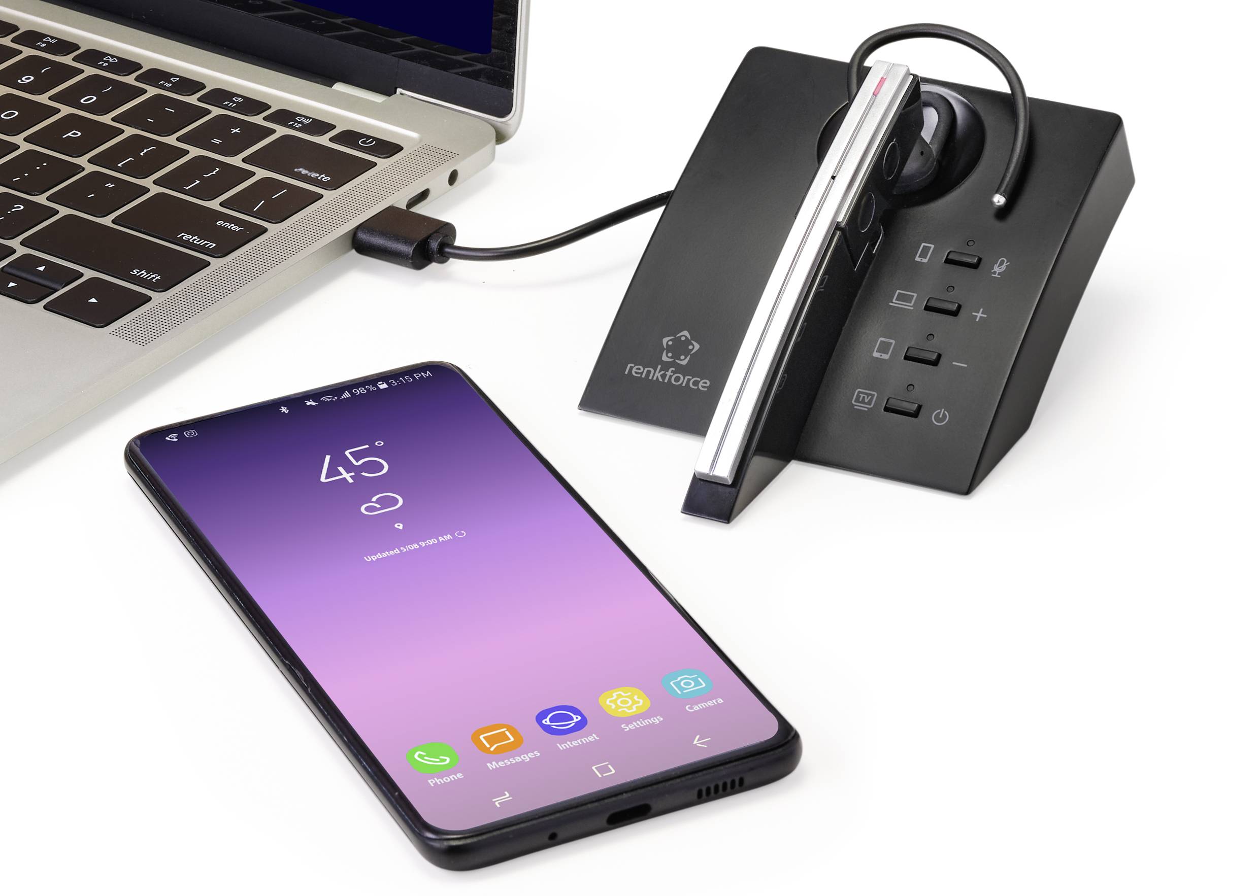 Renkforce RF-WE-510 In Ear Headset Bluetooth® Schwarz Lautstärkeregelung Telefon