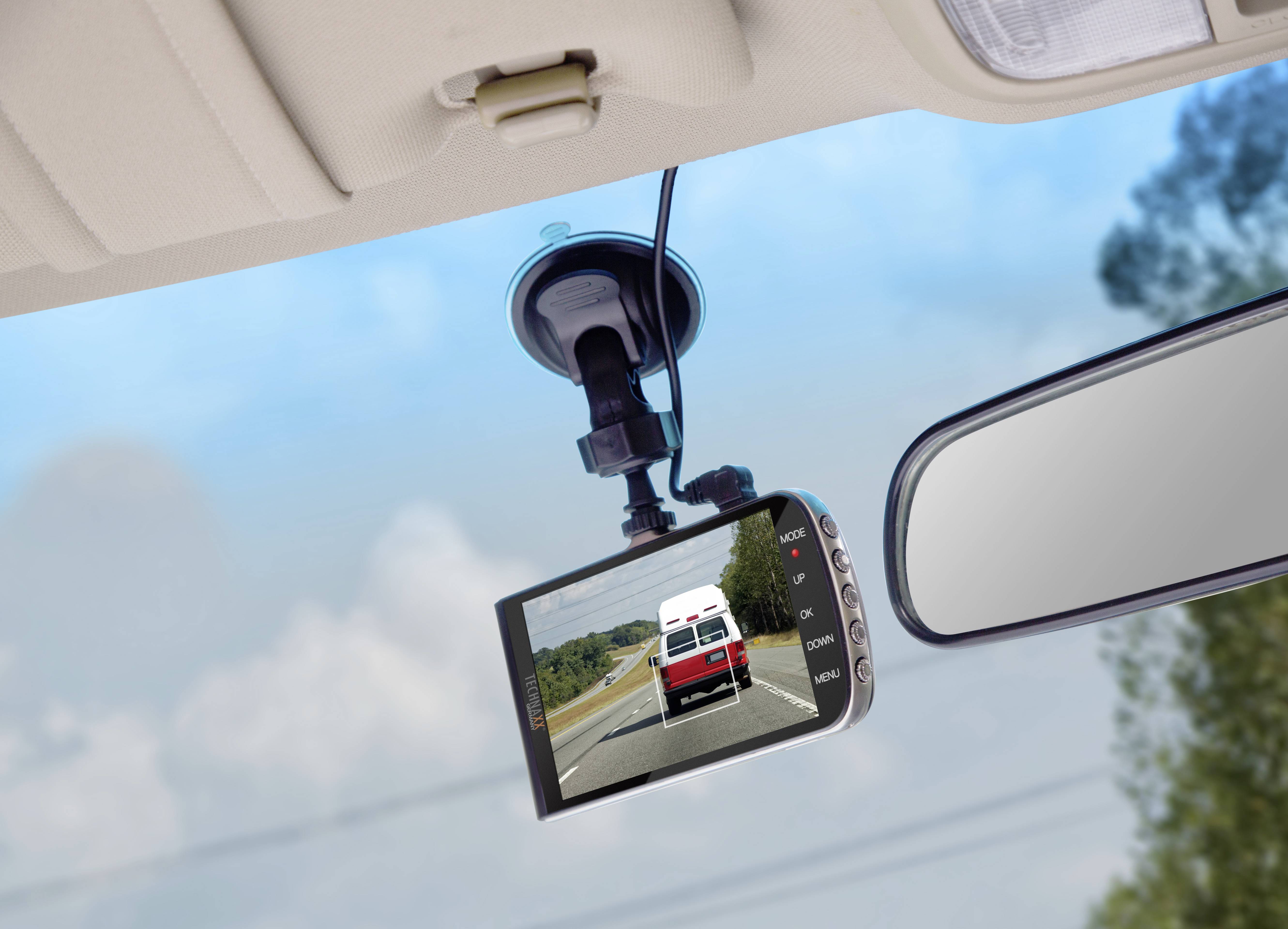 Technaxx TX-167 Dashcam Blickwinkel horizontal max.=130 ° 5 V Auffahrwarner, Display, Fahrspurassistent, Mikrofon
