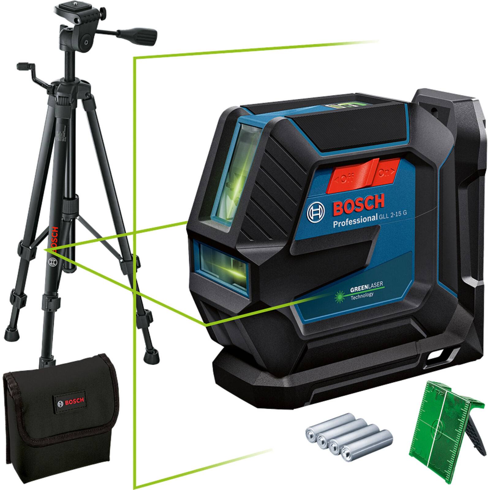 Bosch Professional GLL 2-15 G, B-Ware Linienlaser inkl. Tasche, inkl. Stativ Reichweite (max.): 15m
