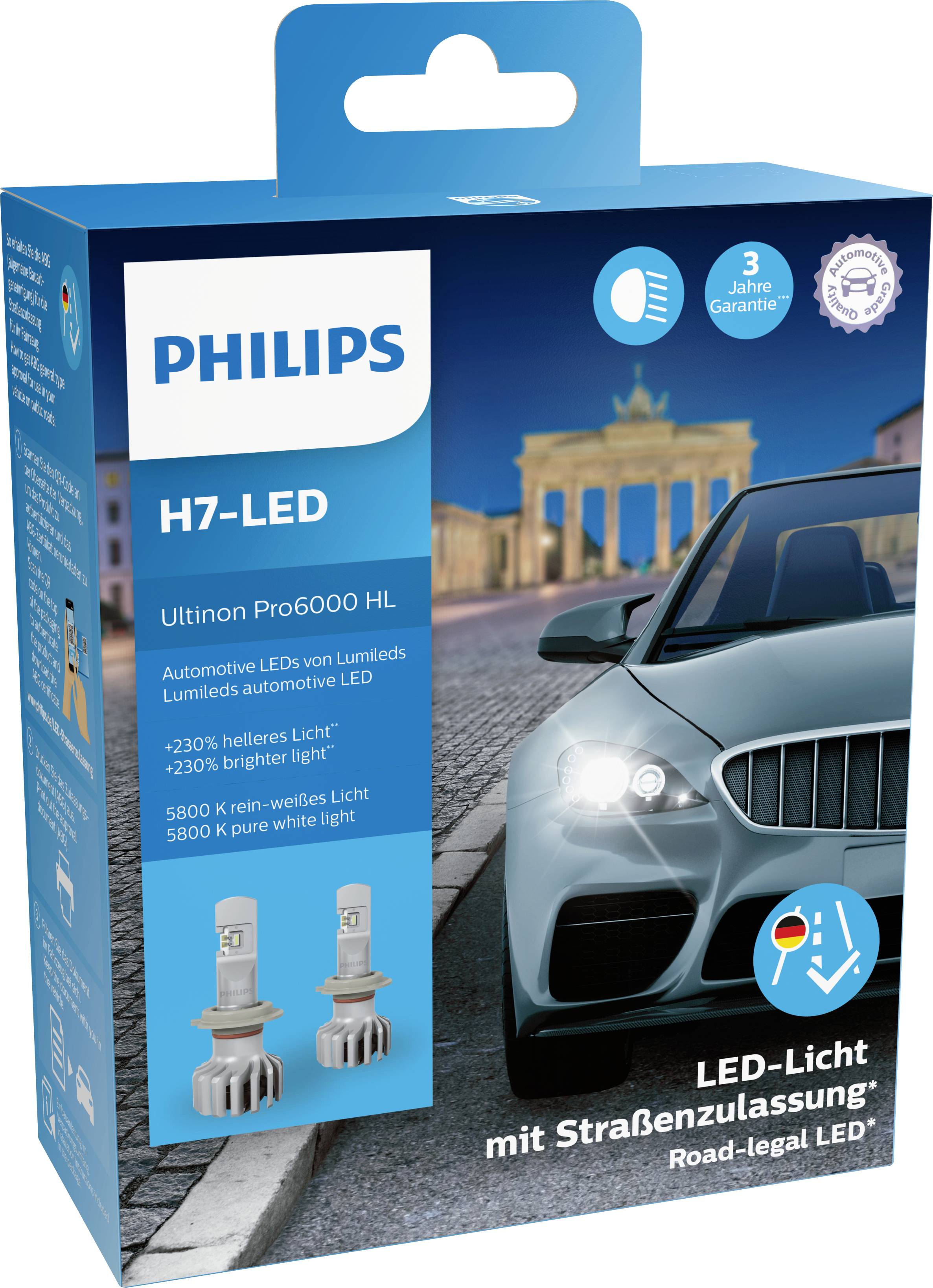 Philips Automotive 11972U6000X2 LED Leuchtmittel Ultinon Pro6000 H7 15W 12V