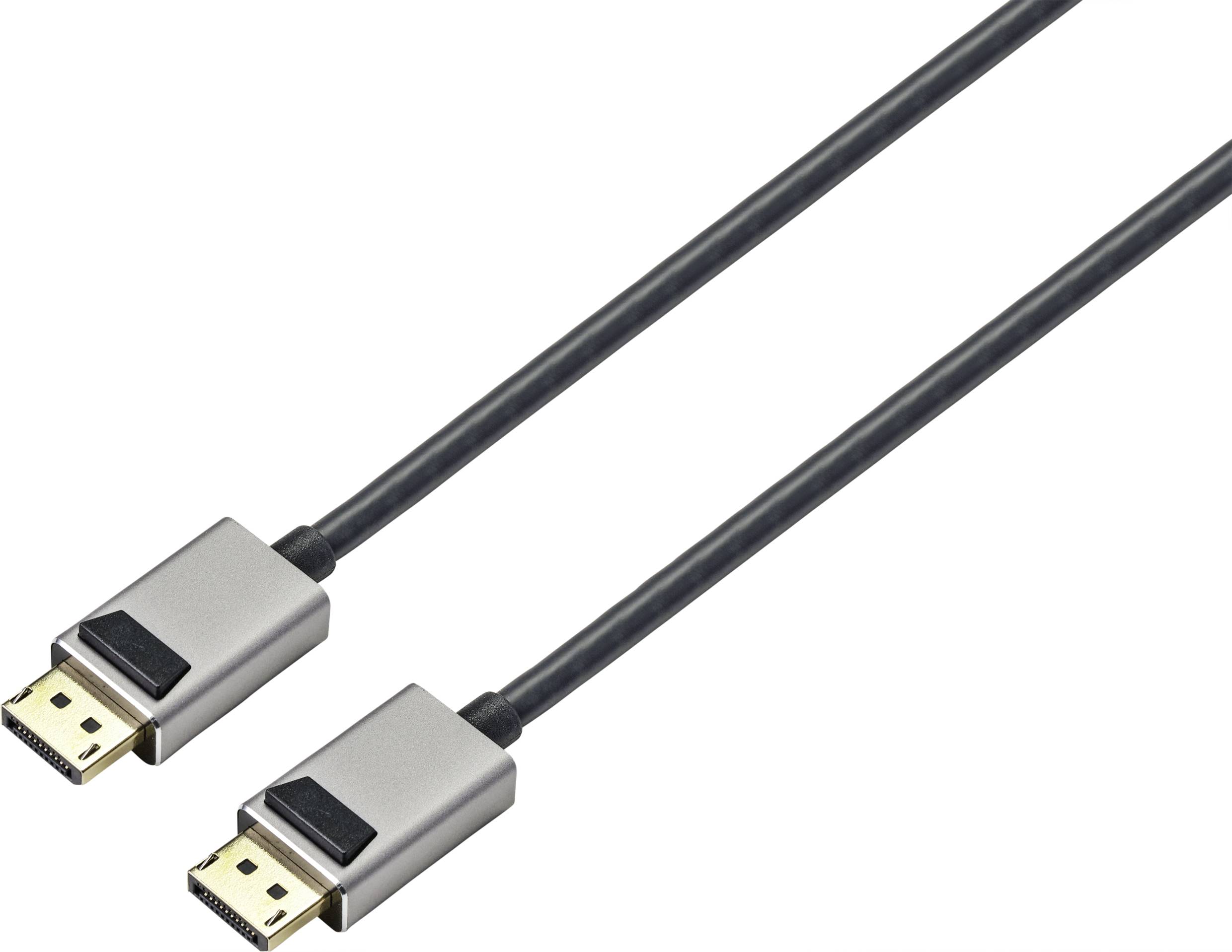 SpeaKa Professional DisplayPort Anschlusskabel DisplayPort Stecker, DisplayPort Stecker 3.00m Schwarz SP-9510452 8K UHD