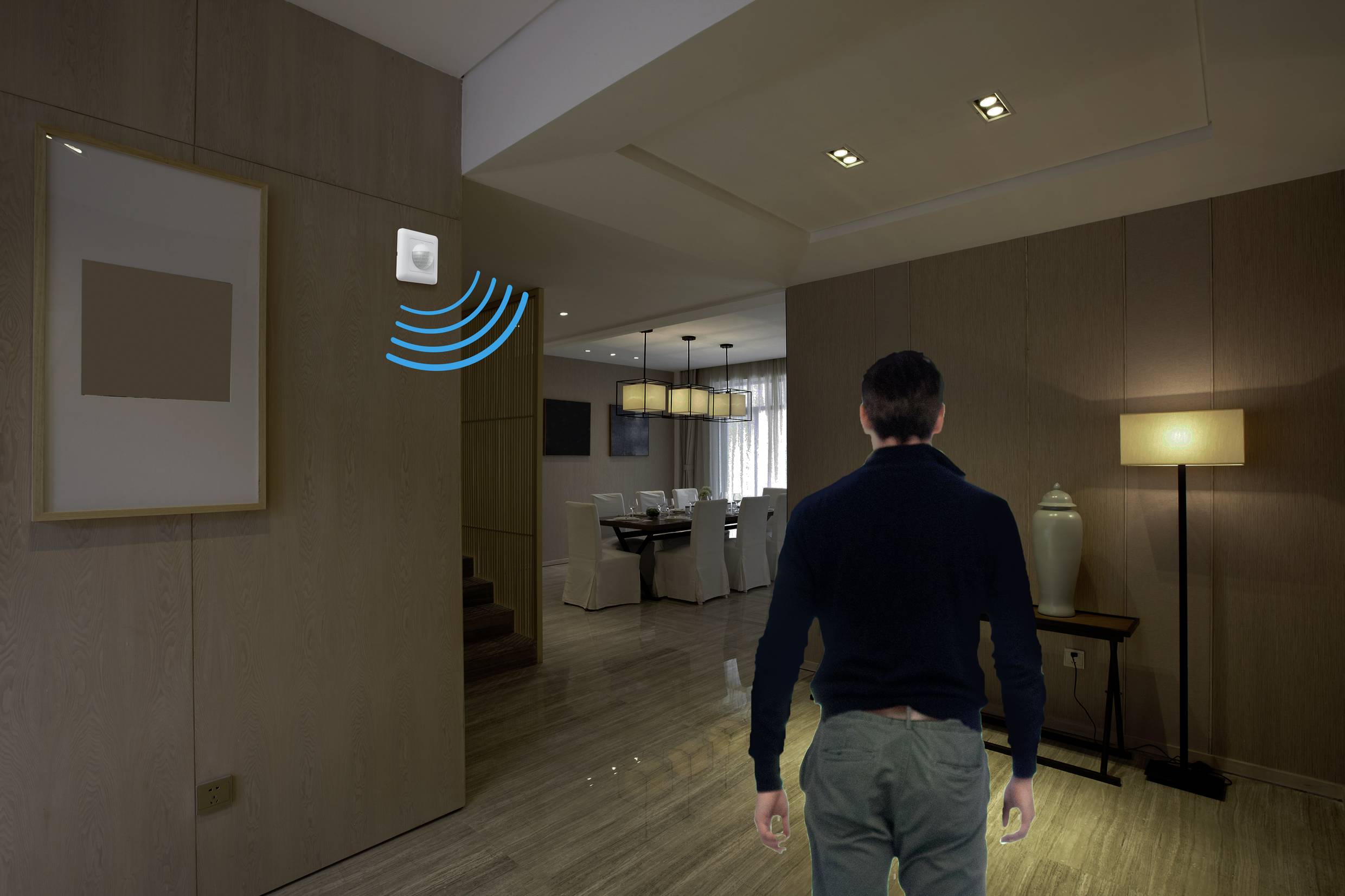 Sygonix SY-4755362 Wand, Unterputz PIR-Bewegungsmelder 190° Triac Weiß