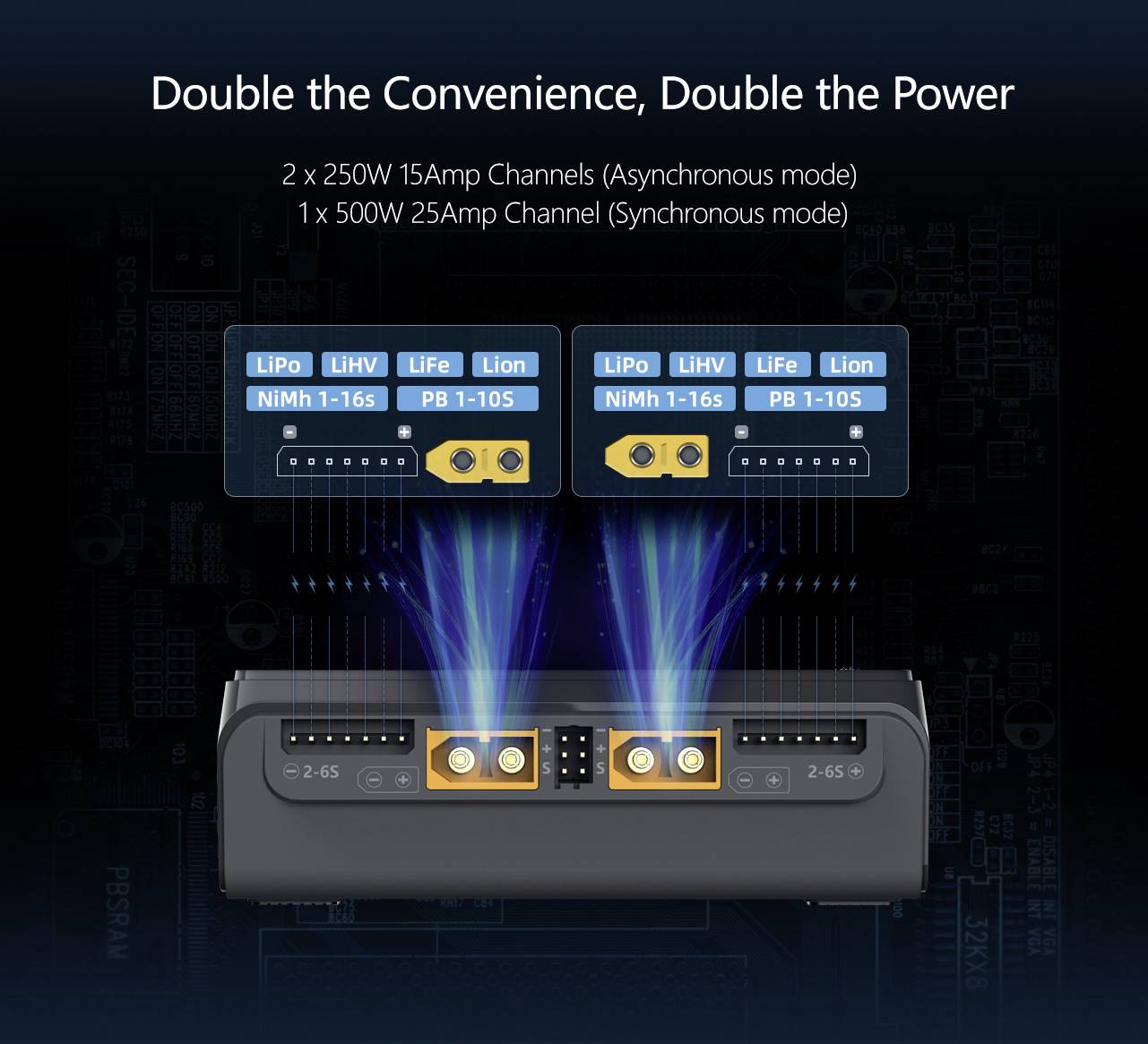 Toolkit RC Modellbau-Ladegerät 15 A LiPo, LiHV, LiFePO, LiIon, NiMH, Blei-Calcium