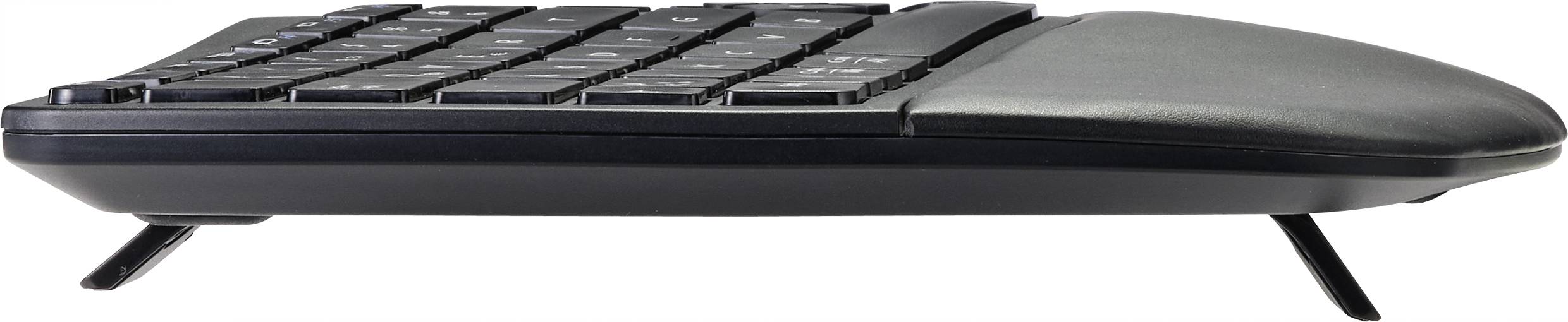 Renkforce RF-WKB-510 Bluetooth®, Funk Tastatur Deutsch, QWERTZ Schwarz Ergonomisch, Wiederaufladbar