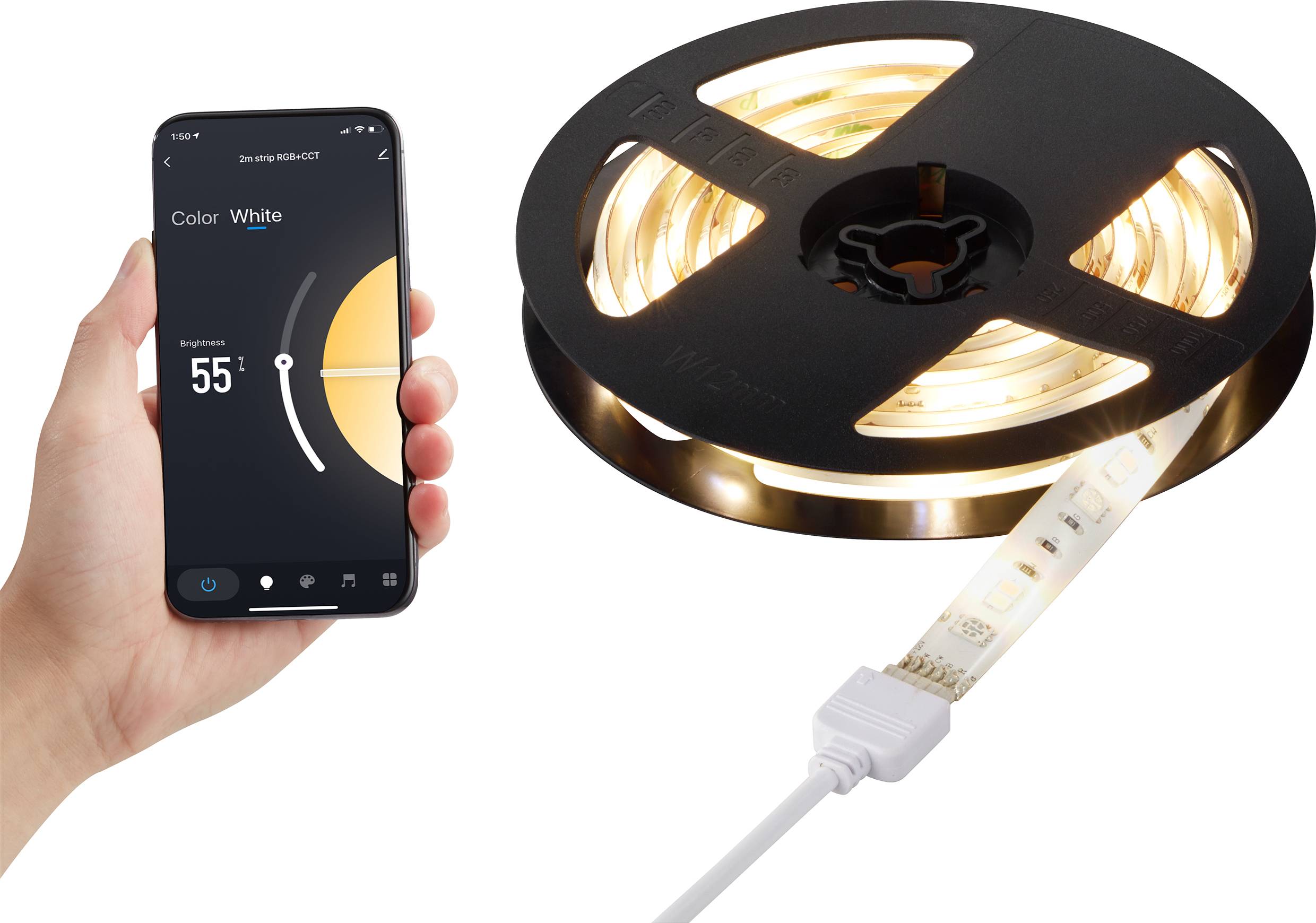 RGBW Tuya-App Stripes SY-4755426 LED-Lichtleiste mit Stecker 230V 2m RGBW, Warmweiß, Kaltweiß 1St.