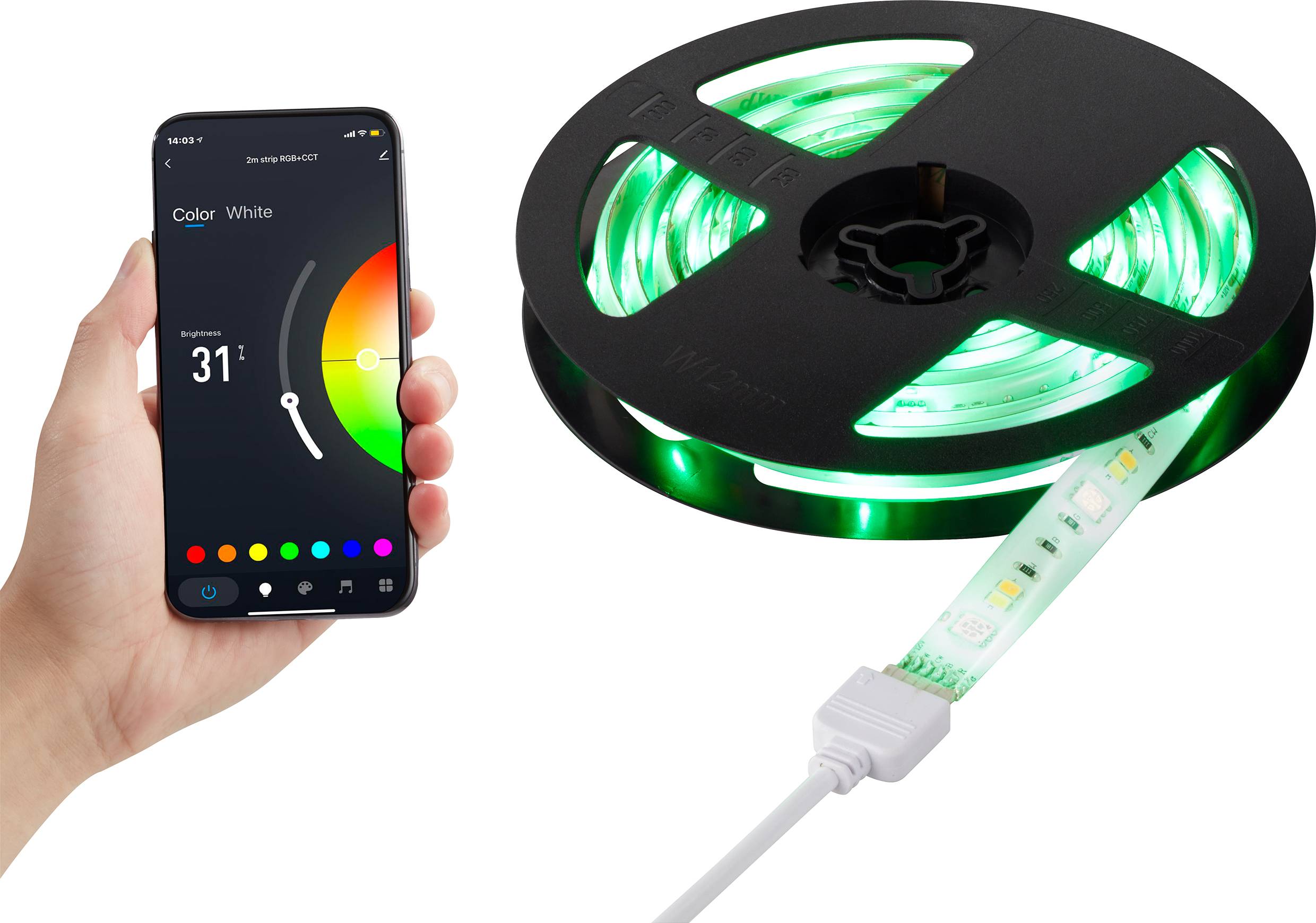 RGBW Tuya-App Stripes SY-4755426 LED-Lichtleiste mit Stecker 230 V 2 m RGBW, Warmweiß, Kaltweiß 1 St.