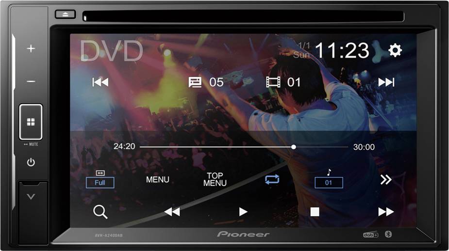 Pioneer AVH-A240DAB Doppel-DIN Moniceiver Anschluss für Lenkradfernbedienung, Anschluss für Rückfahrkamera