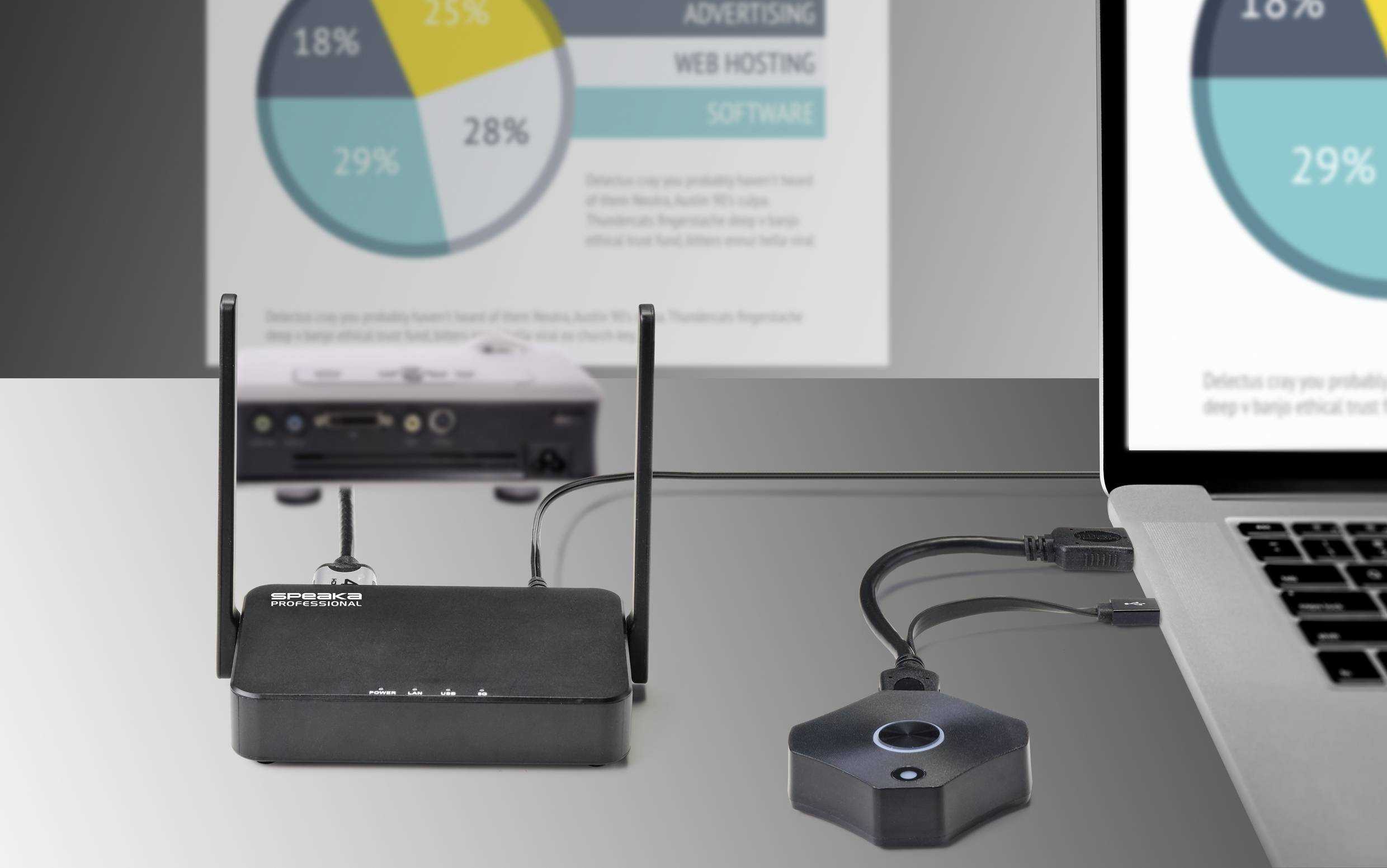 SpeaKa Professional SP-WTR-500 Drahtloses Full HD Präsentationssystem 30m