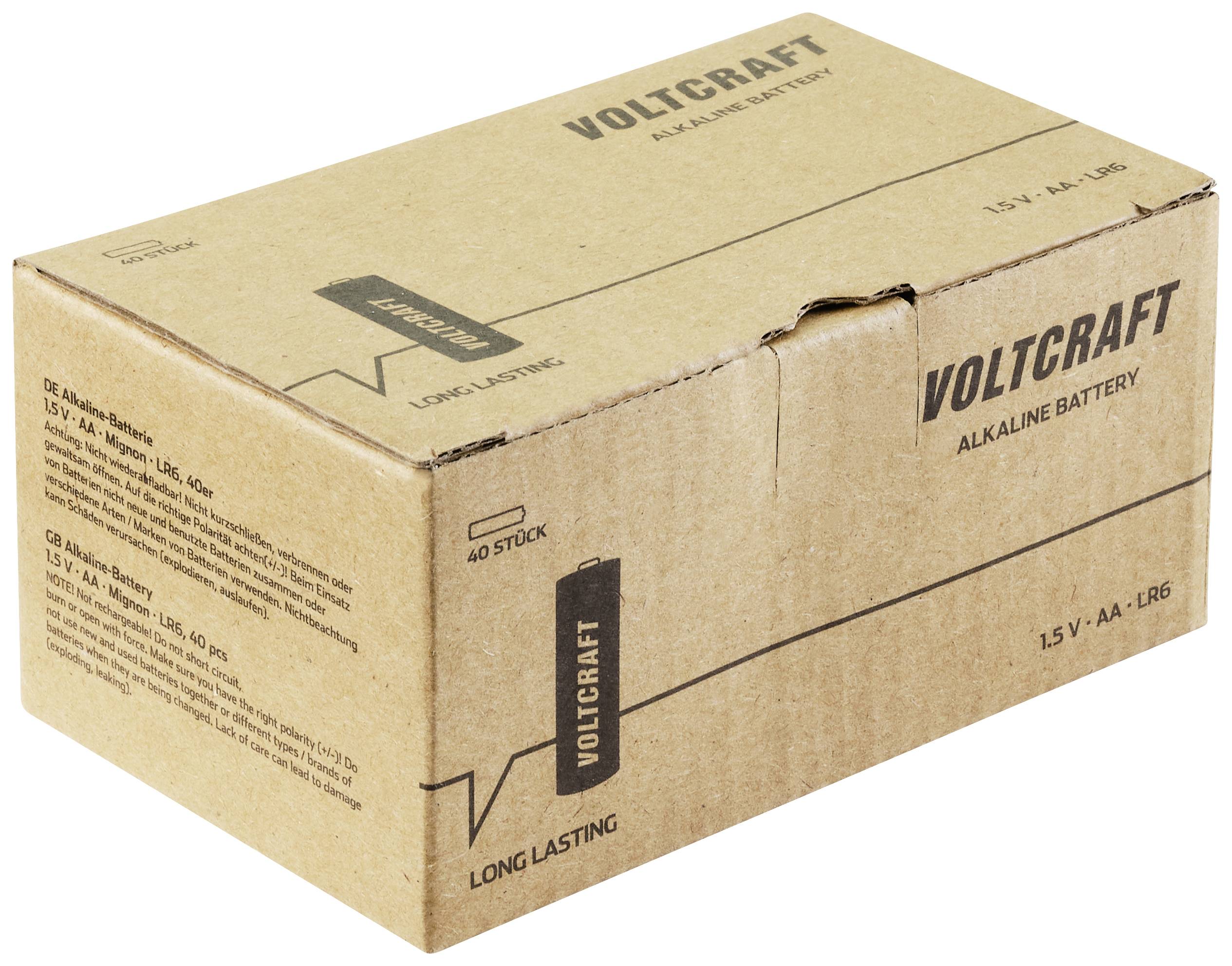 VOLTCRAFT Industrial LR6 Mignon (AA)-Batterie Alkali-Mangan 3000 mAh 1.5V 40St.
