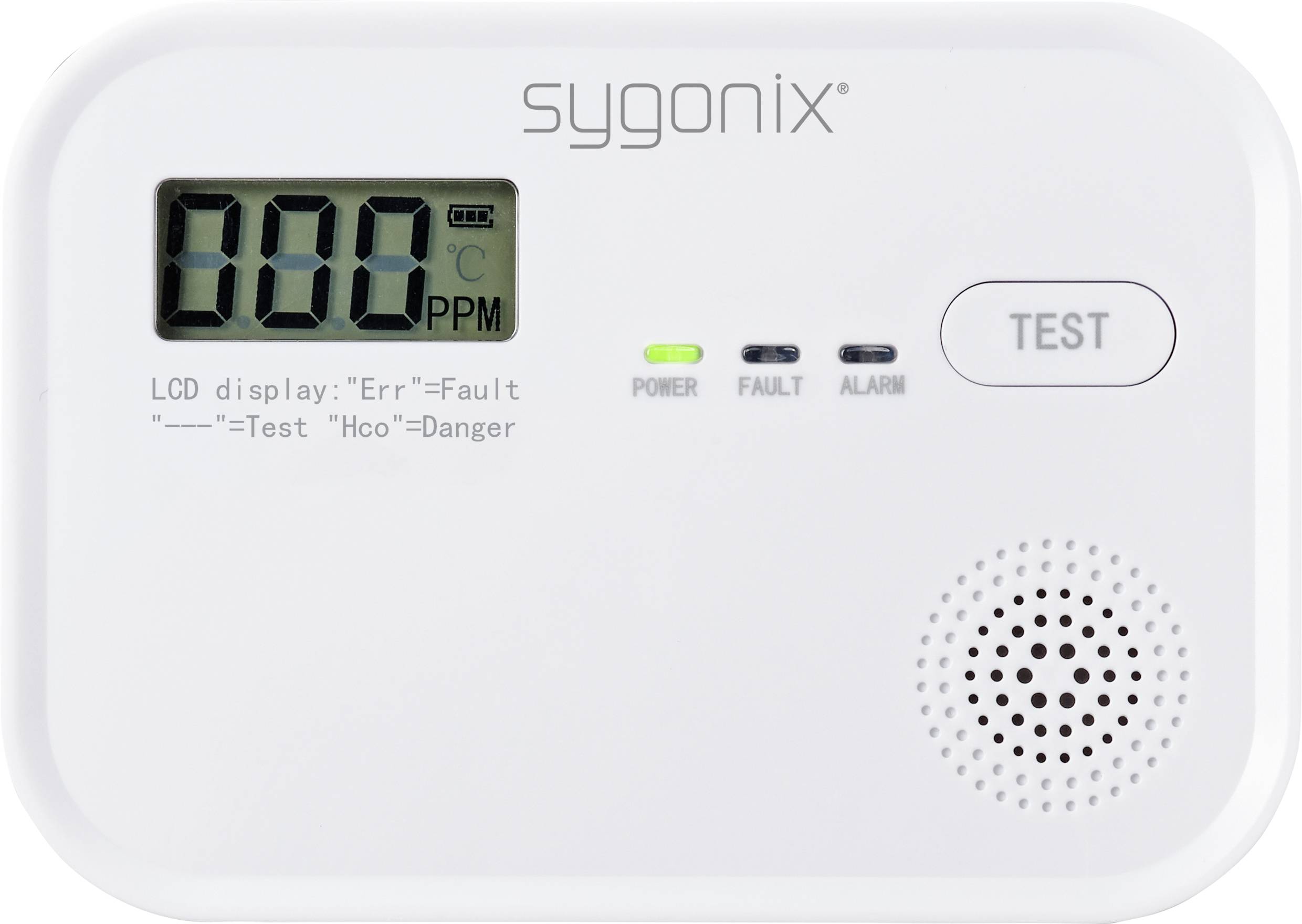 Sygonix Kohlenmonoxid-Melder mit internem Sensor batteriebetrieben detektiert Kohlenmonoxid