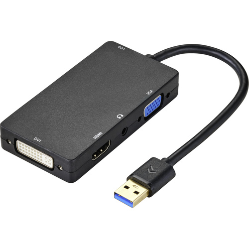 Renkforce Externe Grafikkarte USB 3.2 Gen 1 HDMI®, DVI, VGA