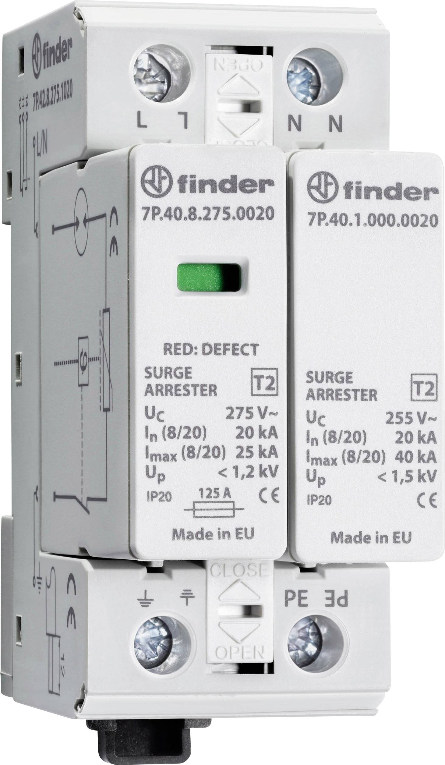 Finder 7P.42.8.275.1020 7P.42.8.275.1020 Überspannungsschutz-Ableiter Überspannungsschutz für: Ver