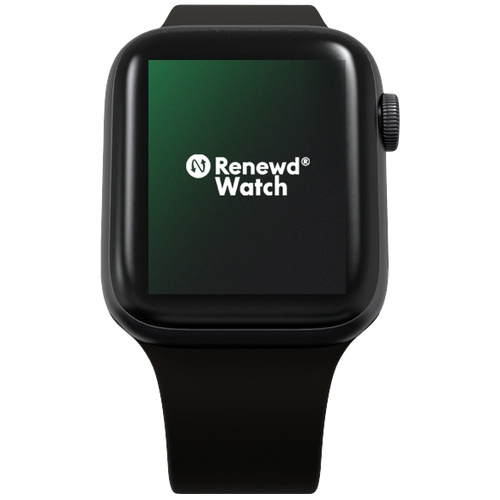 Renewd® Watch Series 5 GPS 44 mm (generalüberholt) (sehr gut) Aluminiumgehäuse Space Grau Sport Band Schwarz