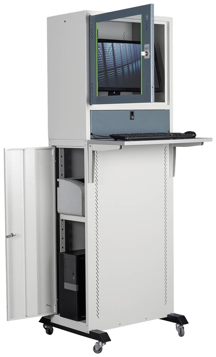 Digitus DN-39007 PC-Schrank (B x H x T) 600 x 1800 x 600 mm Lichtgrau (RAL 7035), Blau-Grau