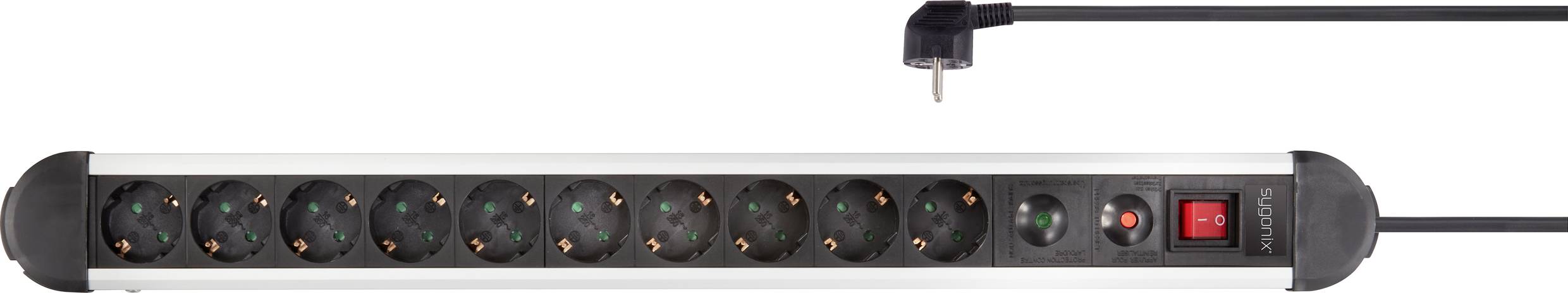 Sygonix SY-4755860 Überspannungsschutz-Steckdosenleiste Silber, Schwarz Schutzkontakt 1St.