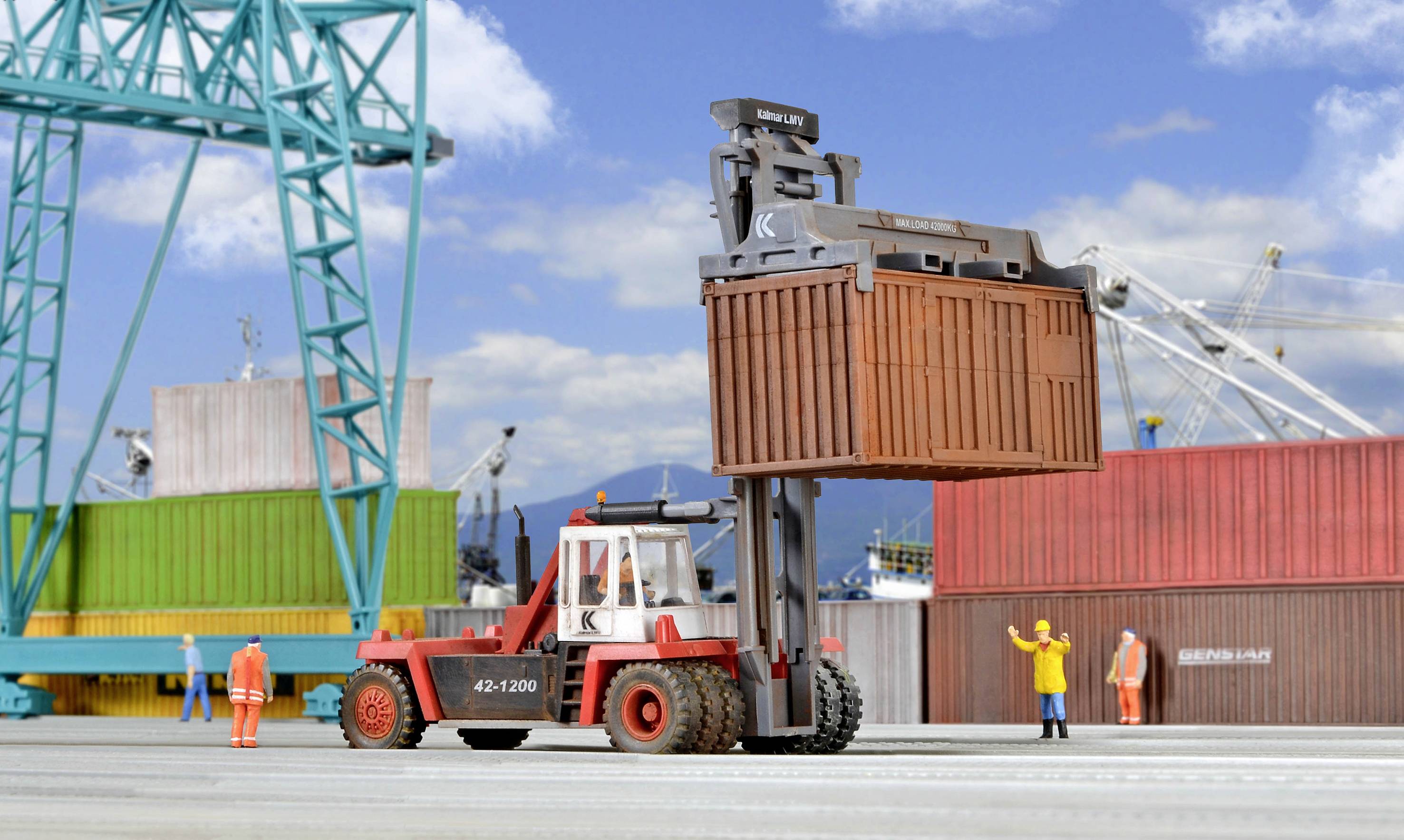 Kibri 11751 H0 Baufahrzeug Modell Kalmar Containerlader