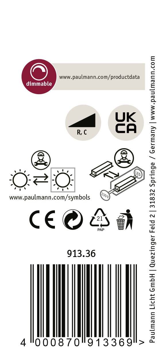 Paulmann ProRail3 Zeuz 33W 15° 3000K B triac Systemleuchte (Basis) ProRail3 Schwarz