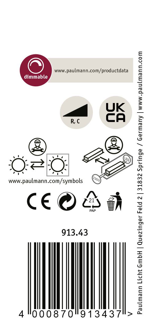 Paulmann ProRail3 Zeuz 33W 15° 4000K S triac Systemleuchte (Basis) ProRail3 Silber