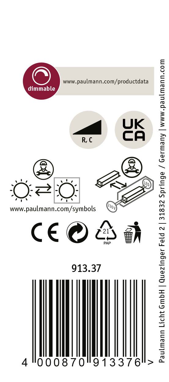 Paulmann ProRail3 Zeuz 33W 39° 3000K S triac Systemleuchte (Basis) ProRail3 Silber