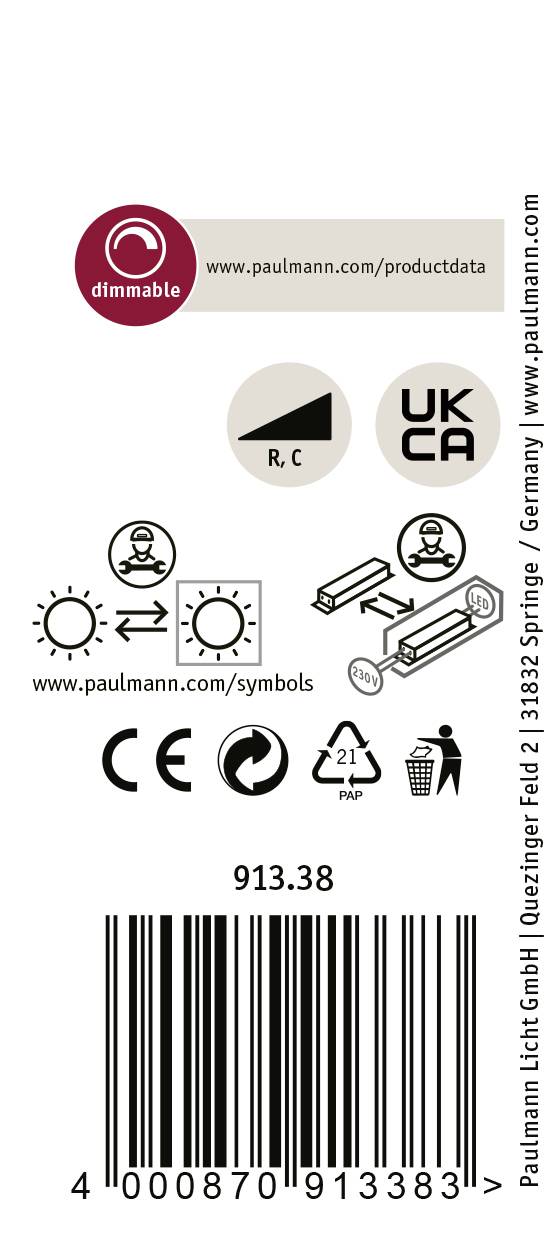 Paulmann ProRail3 Zeuz 33W 39° 3000K W triac Systemleuchte (Basis) ProRail3 Weiß