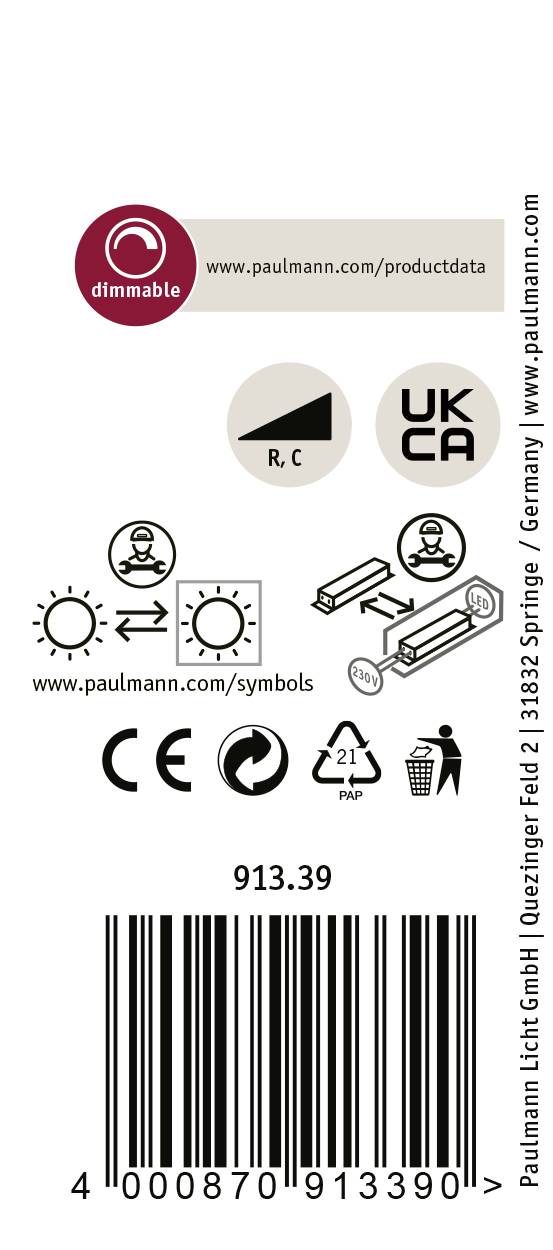 Paulmann ProRail3 Zeuz 33W 39° 3000K B triac Systemleuchte (Basis) ProRail3 Schwarz