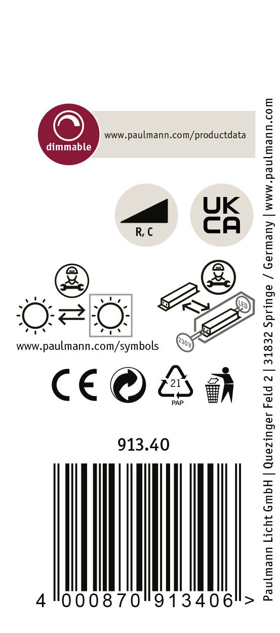 Paulmann ProRail3 Zeuz 33W 60° 3000K S triac Systemleuchte (Basis) ProRail3 Silber