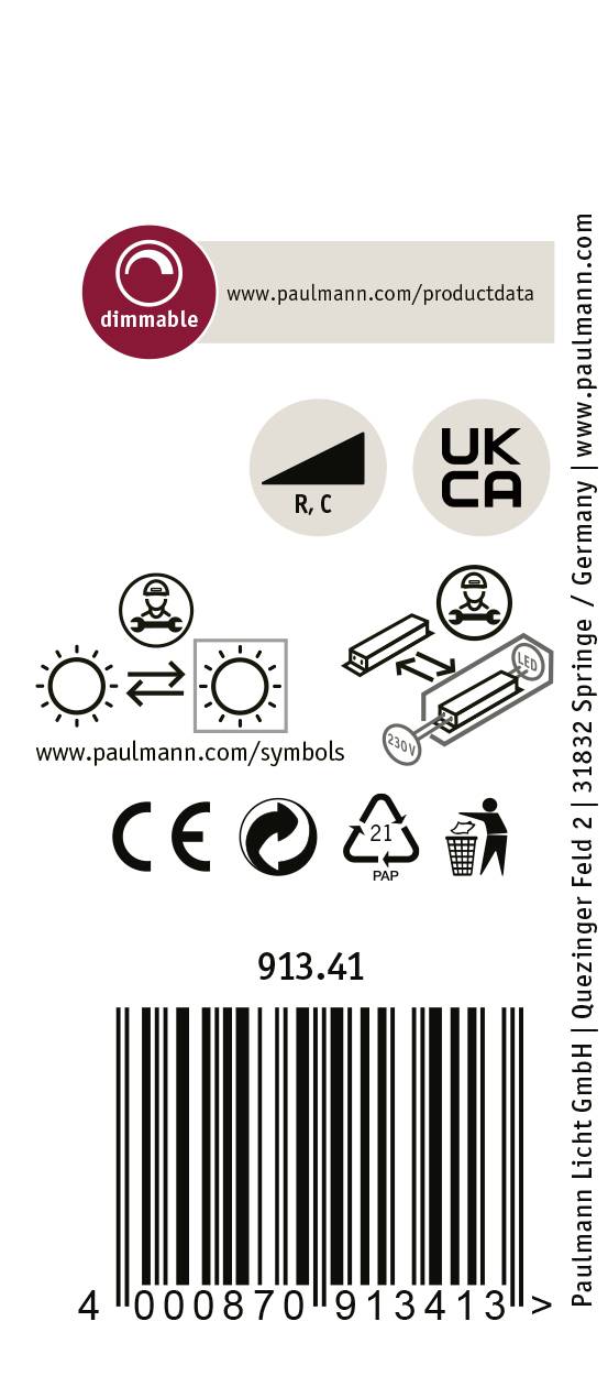 Paulmann ProRail3 Zeuz 33W 60° 3000K W triac Systemleuchte (Basis) ProRail3 Weiß