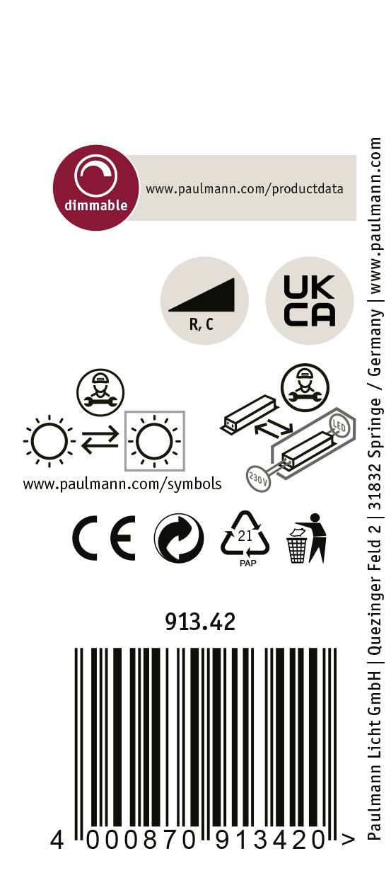 Paulmann ProRail3 Zeuz 33W 60° 3000K B triac Systemleuchte (Basis) ProRail3 Schwarz