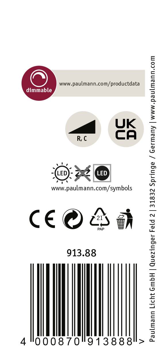 Paulmann ProRail3 Spot Aldan 9W Sil 3000K 3Ph dim Systemleuchte (Basis) ProRail3 8.00W Silber, Schwarz
