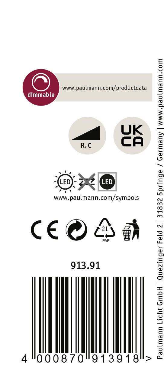Paulmann ProRail3 Spot Aldan 9W Sil 4000K 3Ph dim Systemleuchte (Basis) ProRail3 0.00W Silber, Schwarz