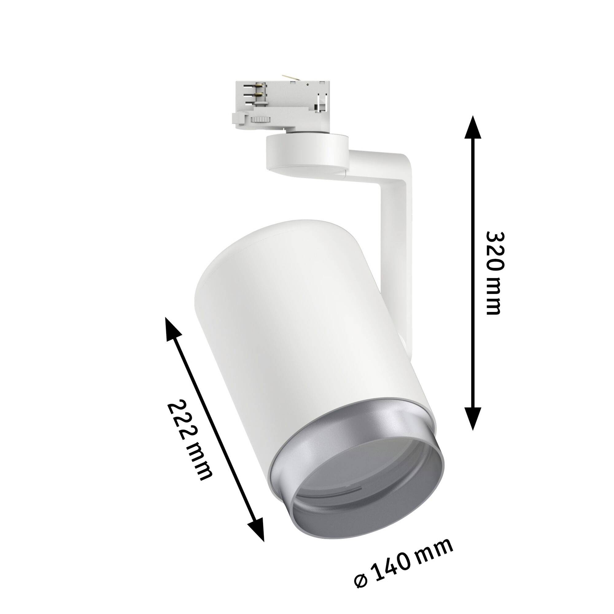 Paulmann ProRail3 Spot Asthene max20W E27 Weiß Systemleuchte (Basis) ProRail3 E27 Weiß