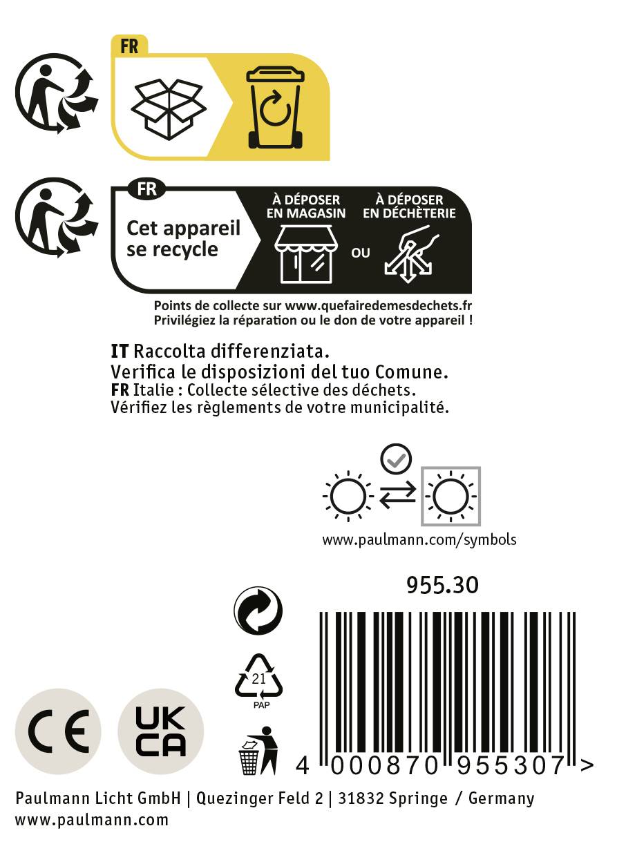 Paulmann 3PRORail Cover Systemleuchte (Basis) ProRail3 GU10 Silber, Chrom