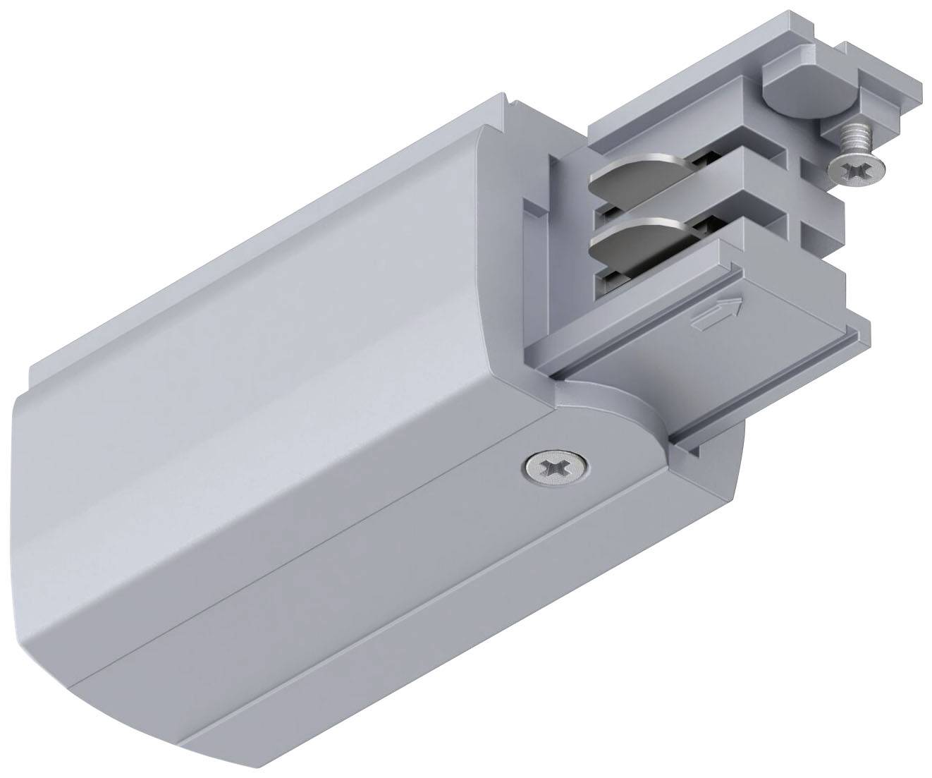 Paulmann 91359 ProRail3 End Feed Hochvolt-Schienensystem-Komponente Endeinspeiser ProRail3 Silber