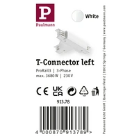 Paulmann 91378 ProRail3 T-Connect Erde Hochvolt-Schienensystem-Komponente T-Verbinder ProRail3 Weiß Paulmann 91378 ProRail3 T-Connect Erde Hochvolt-Schienensystem-Komponente T-Verbinder ProRail3 Weiß