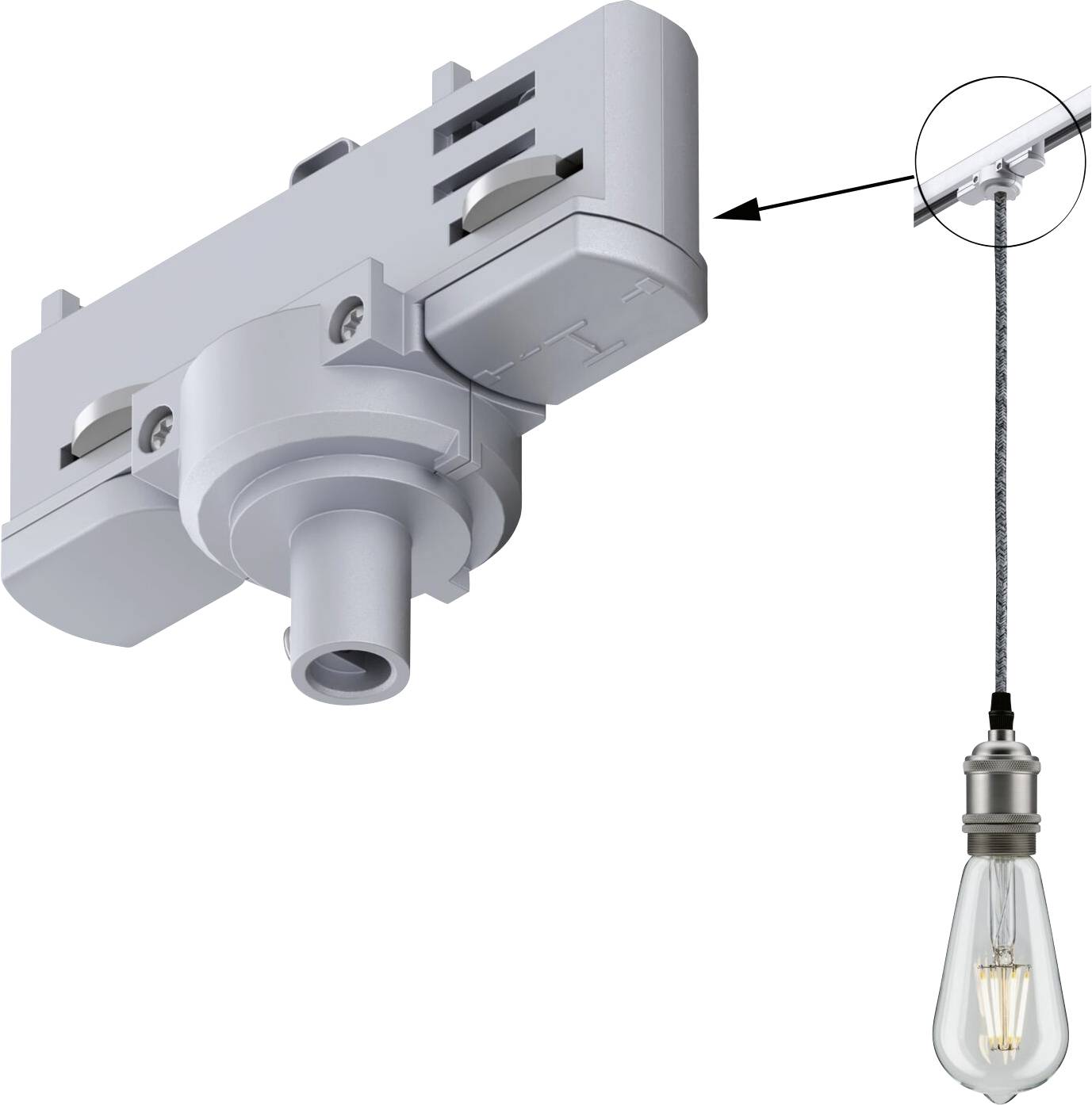 Paulmann 91385 Hochvolt-Schienensystem-Komponente Pendelabhängung ProRail3 Silber