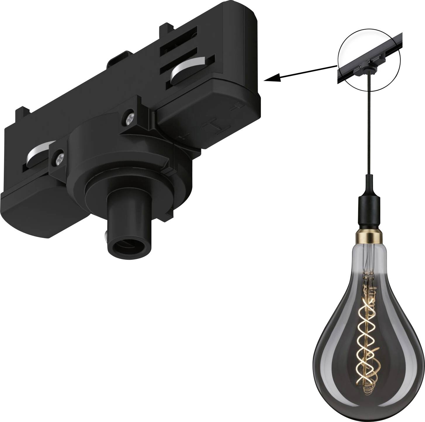 Paulmann 91387 Hochvolt-Schienensystem-Komponente Pendelabhängung ProRail3 Schwarz