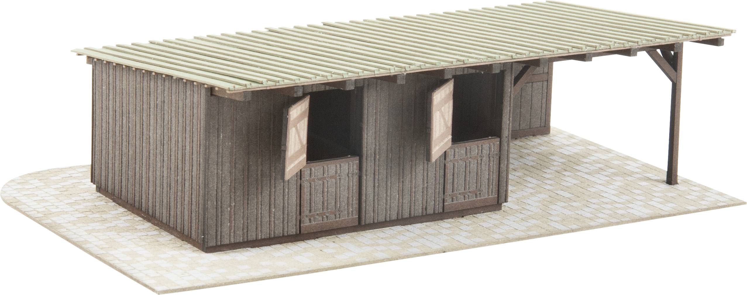 NOCH 66717 H0 micro-motion Reitplatz mit Pferde-Boxen