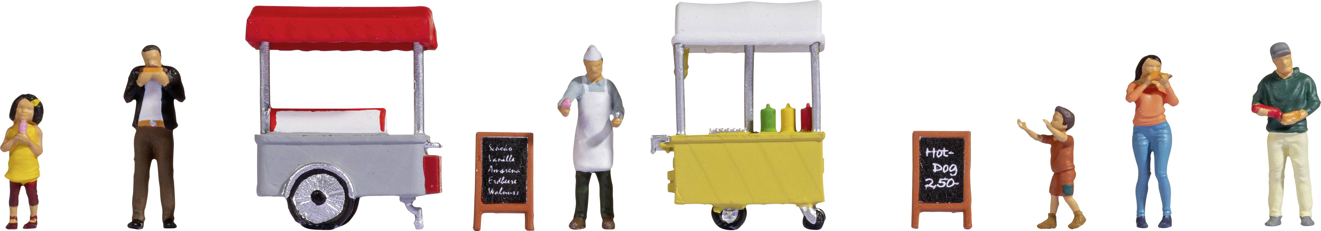 NOCH H0 Eis und Hot Dog-Wagen 16229 Eis und Hot Dog-Wagen Bemalt