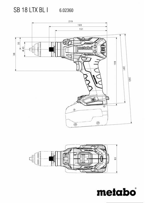 Metabo SB 18 LTX BL I -Akku-Schlagbohrschrauber ohne Akku, inkl. Koffer