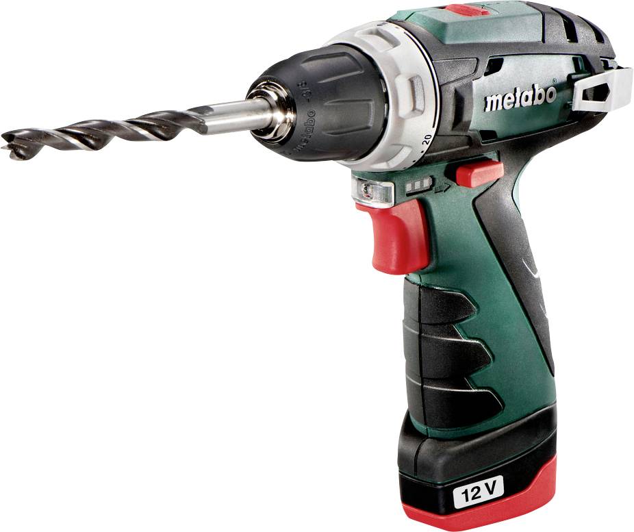 Metabo POWERMAXX BS BASIC 600984500 Akku-Bohrschrauber 12V 2.0Ah Li-Ion inkl. 2. Akku, inkl. Ladegerät, inkl. Koffer