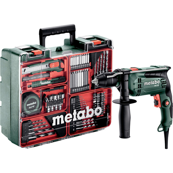 Metabo SBE 650 Mobile 1-Gang-Schlagbohrmaschine 650W mit Zubehör, inkl. Koffer