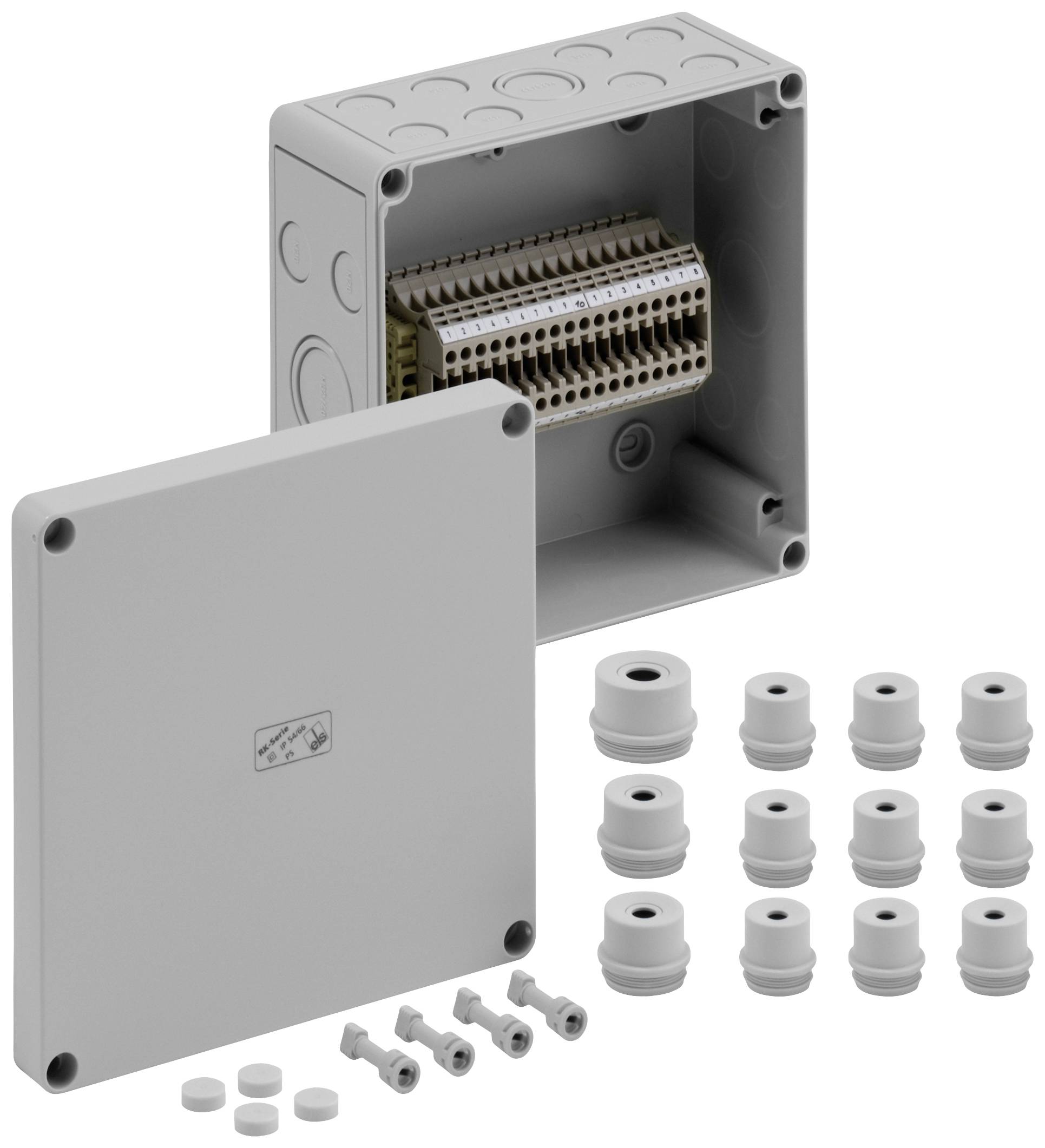 Spelsberg RKi 4/18-18x4q Reihenklemmen-Gehäuse 180 x 182 x 90 Kunststoff Grau 1 St.