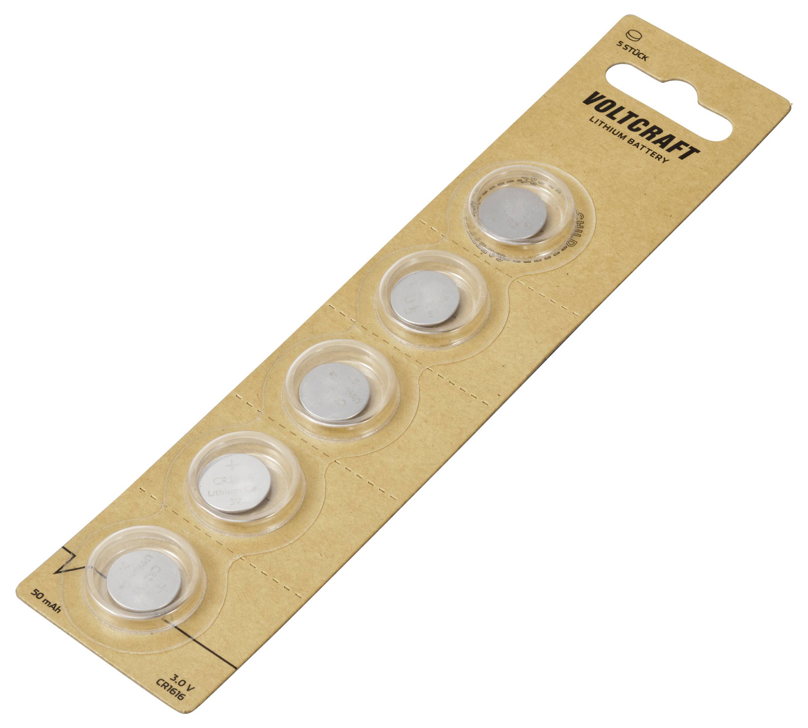 VOLTCRAFT Knopfzelle CR 1616 3 V 5 St. 50 mAh Lithium VC-11894995