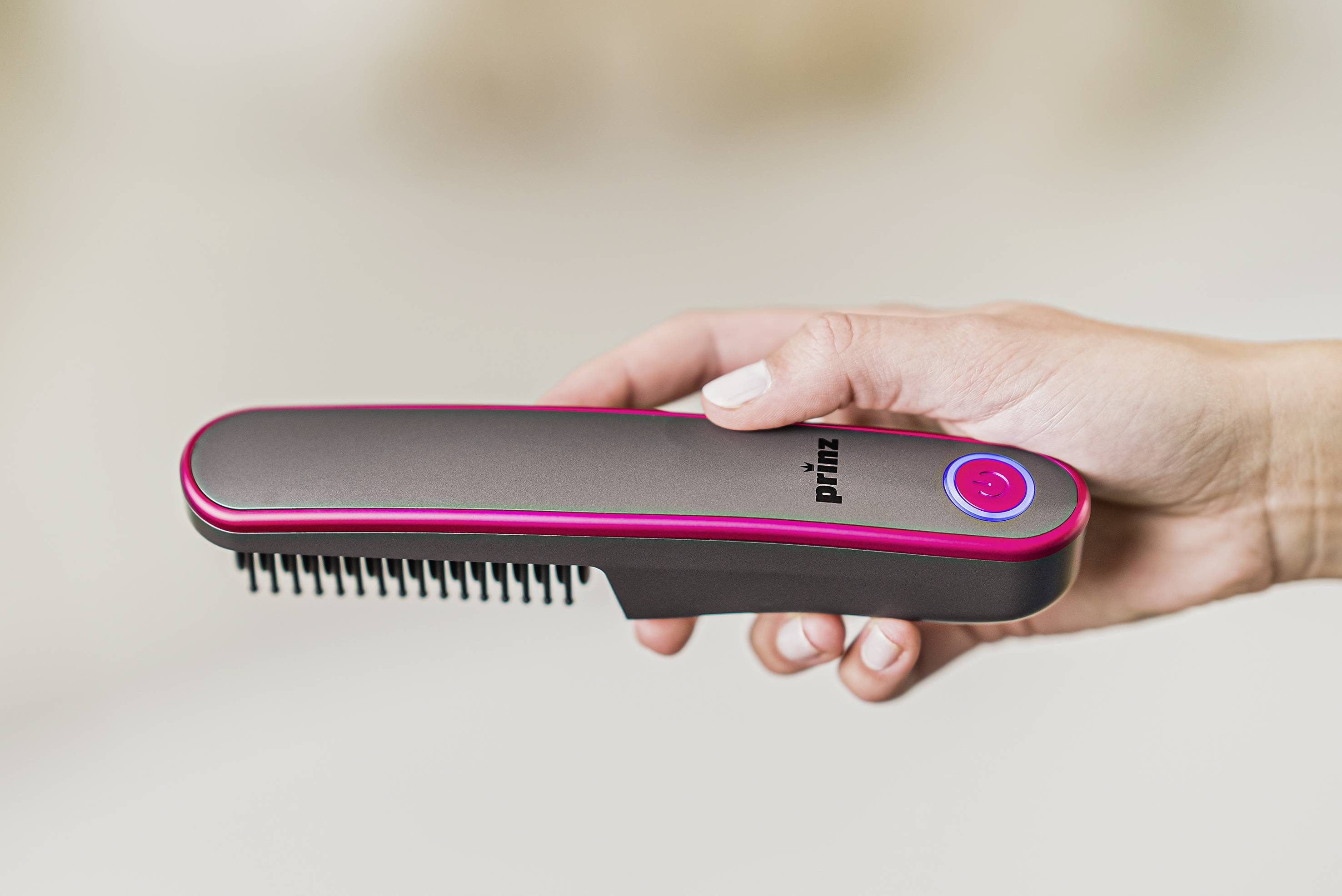 Prinz PZ-AHGB1 Glättungsbürste Anthrazit, Pink mit Ionisierung