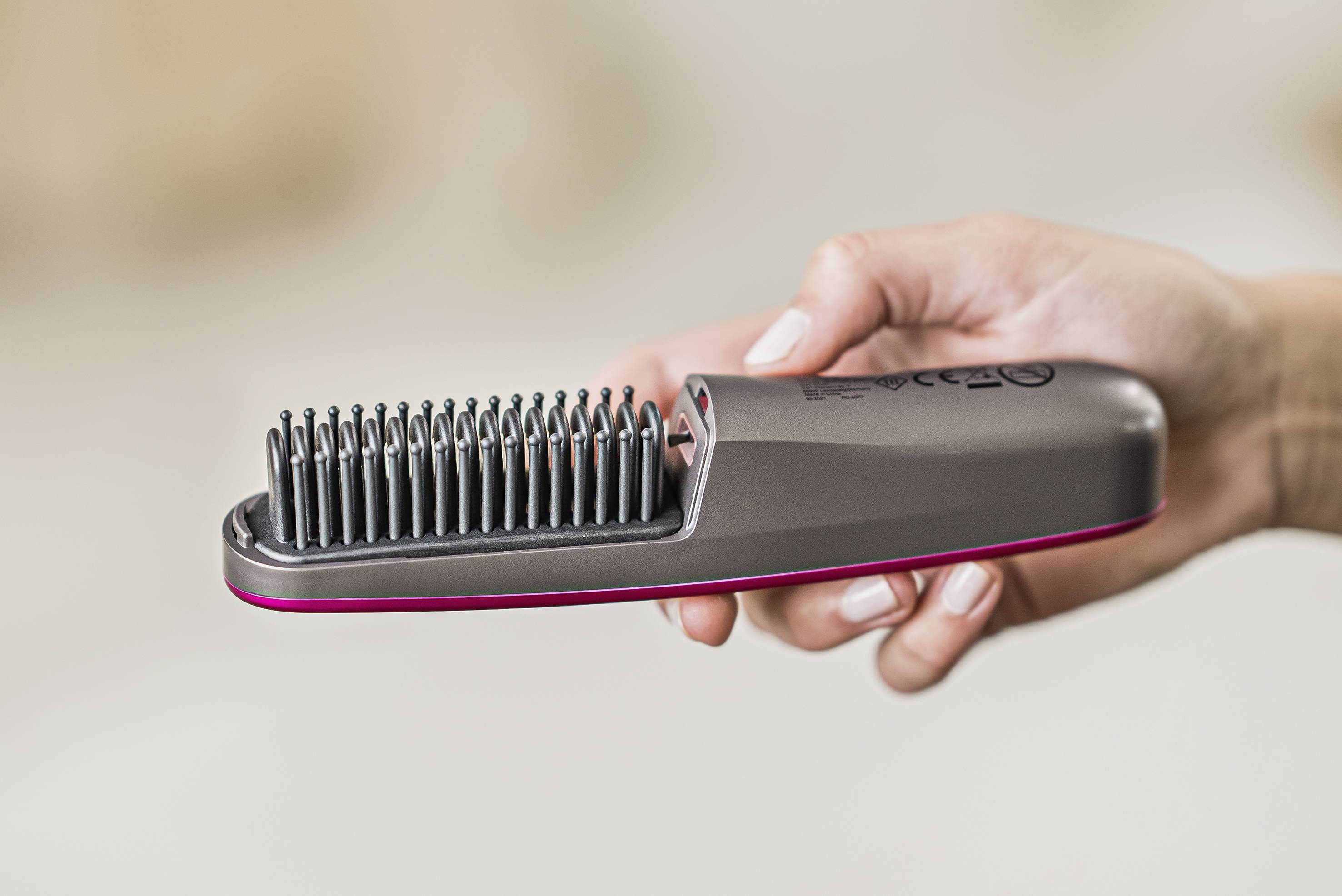 Prinz PZ-AHGB1 Glättungsbürste Anthrazit, Pink mit Ionisierung
