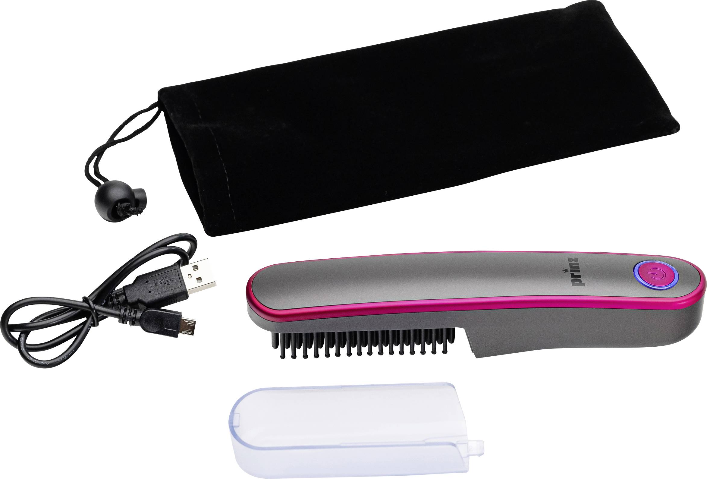 Prinz PZ-AHGB1 Glättungsbürste Anthrazit, Pink mit Ionisierung