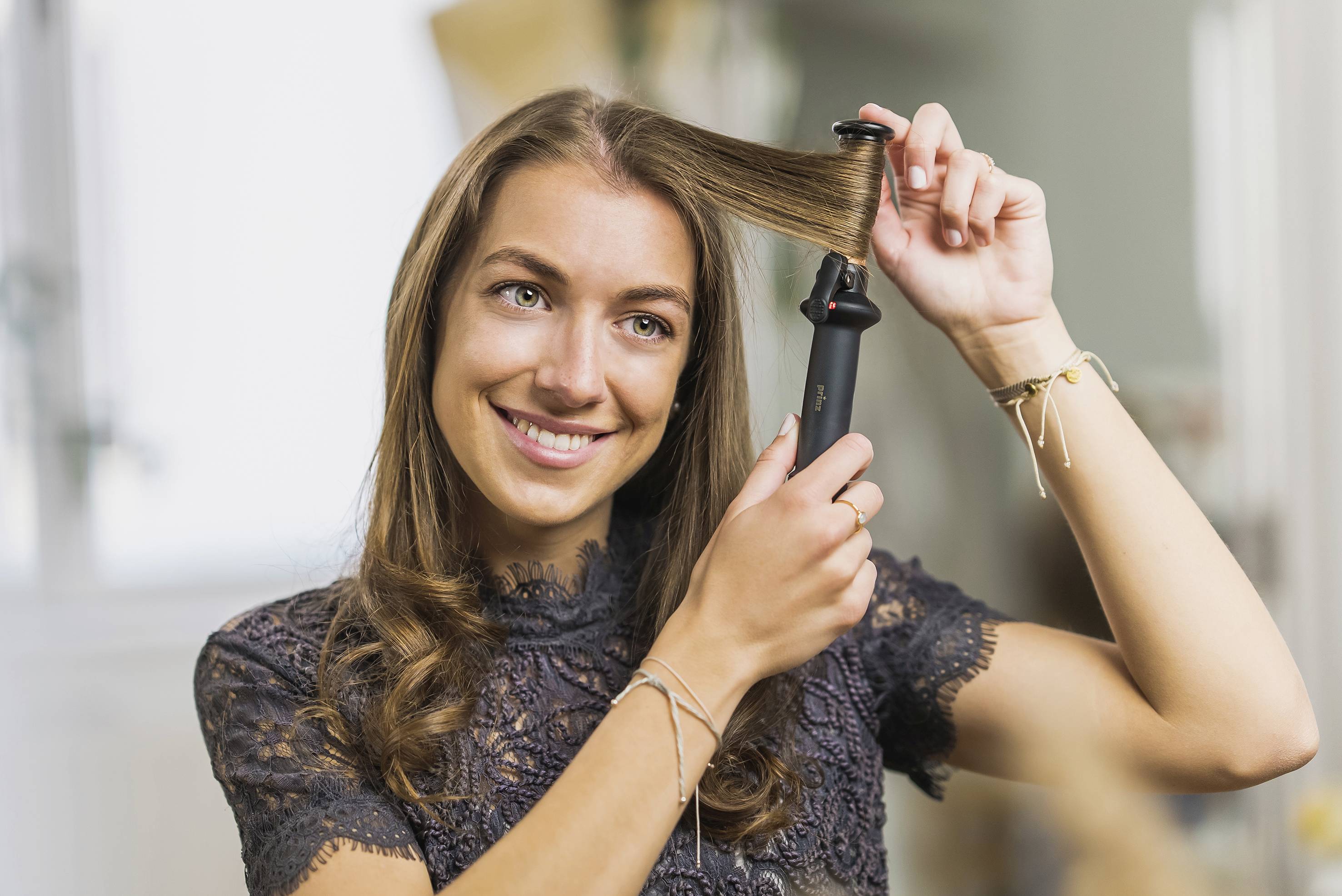 Prinz PZ-ALS1 Lockenstab Schwarz, Roségold