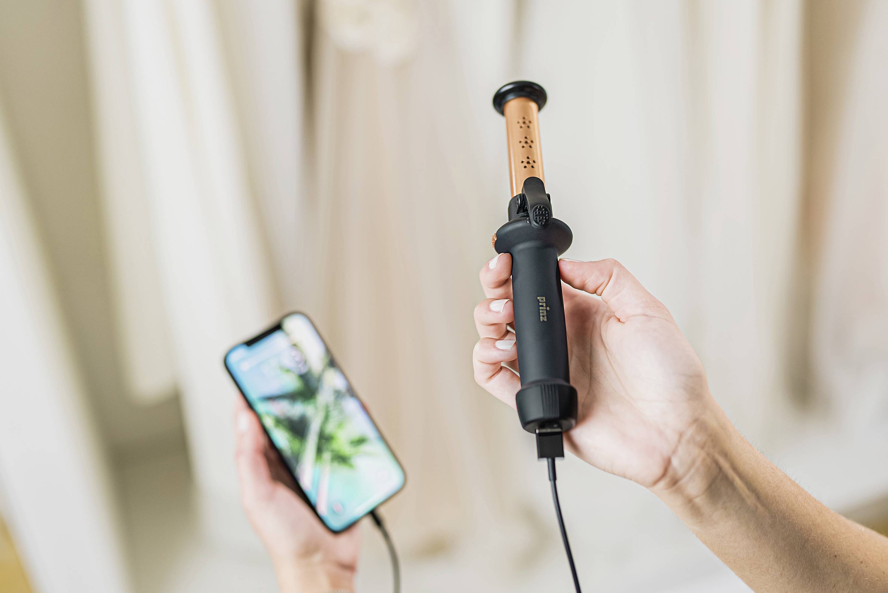 Prinz PZ-ALS1 Lockenstab Schwarz, Roségold