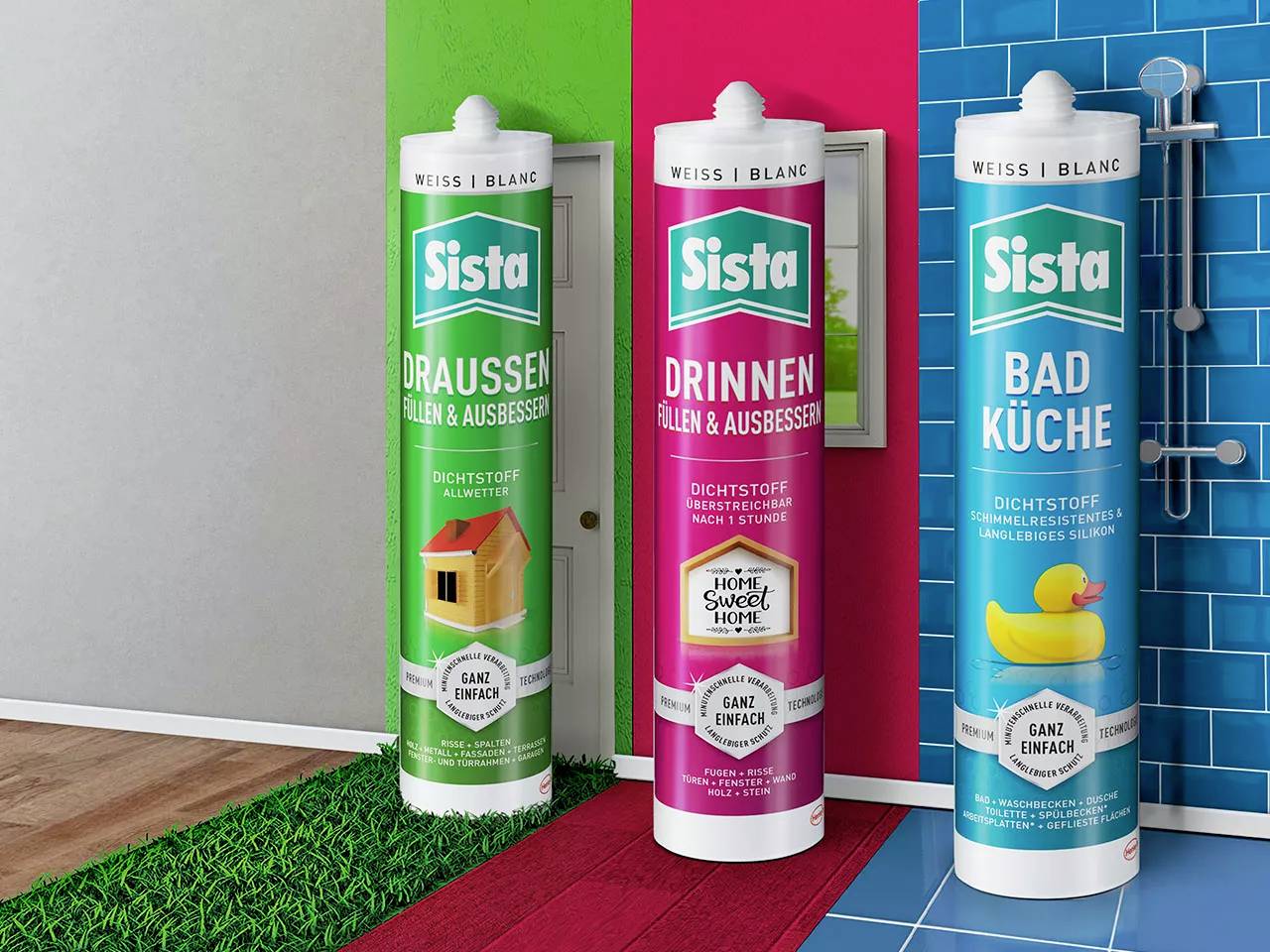 Sista SLBWS Sanitär-Silikon Herstellerfarbe Weiß SLBWS 280ml